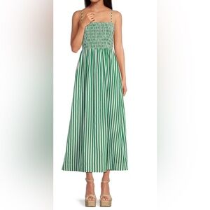 Dillards
NWT Gianni Bini Renee Stripe Smocked Square Neck Dress size Medium